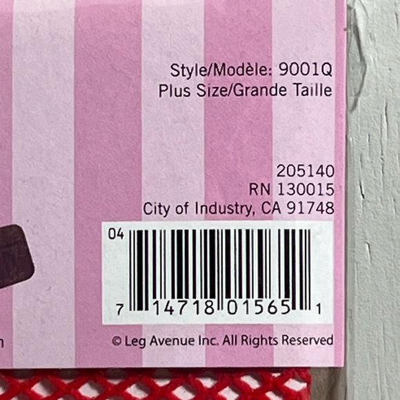 Leg Avenue Nylon Fishnet Pantyhose, Red Plus Size - Picture 6 of 9
